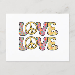 Retro Hippie Liebe Postkarte