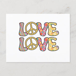 Retro Hippie Liebe Postkarte