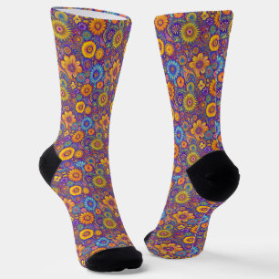 Retro Hippie: Lila Vibe Socken