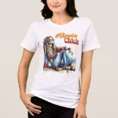Retro Hippie Mädchen Tri-Blend Shirt (Vorderseite)