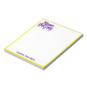 Retro Hippie Mama Lila Gelbes Friedenszeichen 60er Notizblock (Rotiert)