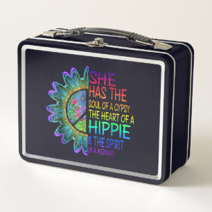 Retro Hippie Metall Brotdose