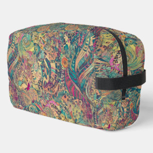 Retro Hippie: Mosaik-Fantasie-Kulturtasche Waschbeutel