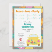 Retro Hippie Party Einladung (Vorderseite)