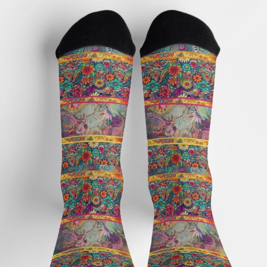 Retro Hippie" Patchwork Dreams Socks Socken (Oben)