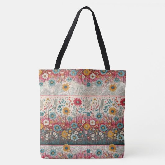 Retro Hippie: Patchwork Garden Tasche (Vorderseite)