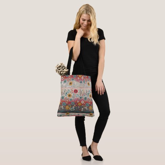 Retro Hippie: Patchwork Garden Tasche (Am Model)