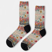 Retro Hippie: Patchwork-Gartensocken Socken (Linkes Detail)