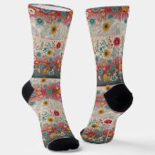 Retro Hippie: Patchwork-Gartensocken Socken (Gewinkelt)