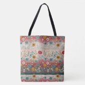 Retro Hippie: Patchwork-Gartentasche Tasche (Vorderseite)