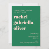 Retro Hippie Peace Blume Green Pink Bat Mitzvah Einladung (Vorderseite)