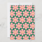 Retro Hippie Peace Blume Green Pink Bat Mitzvah Einladung (Rückseite)