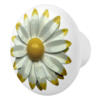 Retro Hippie Peace Daisy Blume Floral Country Keramikknauf