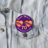 Retro Hippie Peace Glasses Custom Birthday Button (Beispiel)