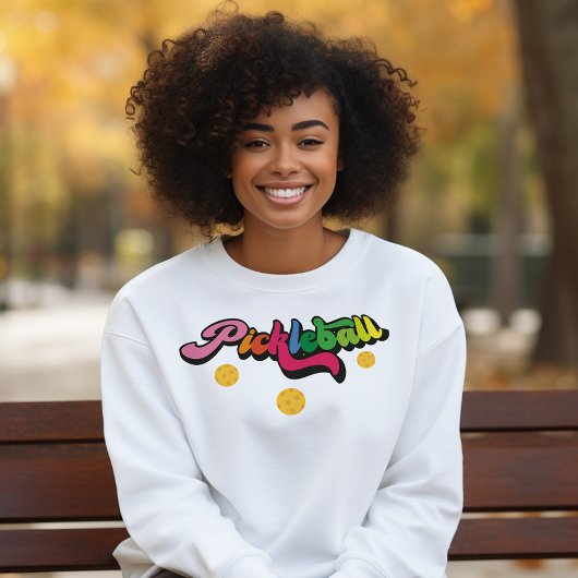 Retro Hippie Pickleball Liebhaber Sweatshirt
