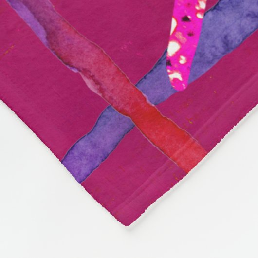 Retro Hippie Pink Türkis Herz Save the Date Fleecedecke (Ecke)