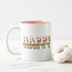 Retro-Hippie-Positiv-Zitat Zweifarbige Tasse