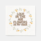 Retro Hippie positives Zitat Serviette (Vorderseite)