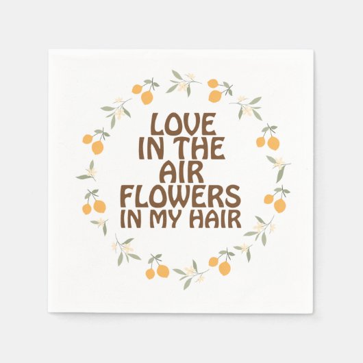 Retro Hippie positives Zitat Serviette (Vorderseite)