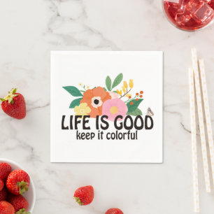 Retro Hippie positives Zitat Serviette