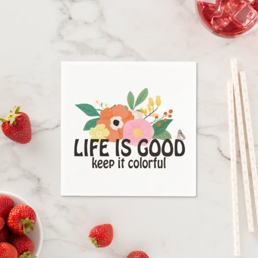 Retro Hippie positives Zitat Serviette (Beispiel)