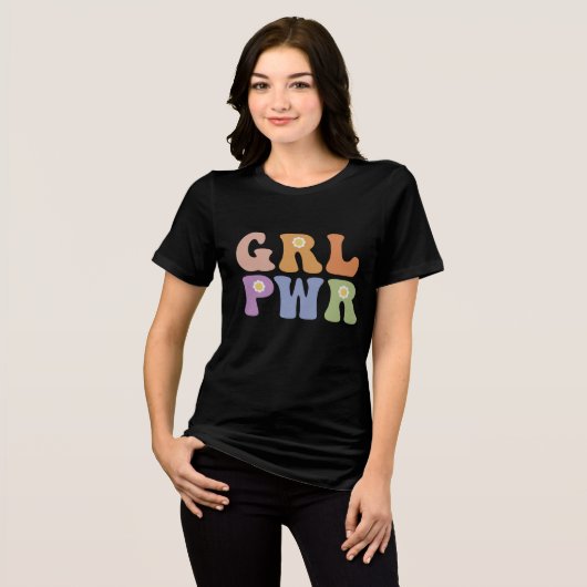 Retro Hippie positives Zitat Tri-Blend Shirt (Vorderseite voll)