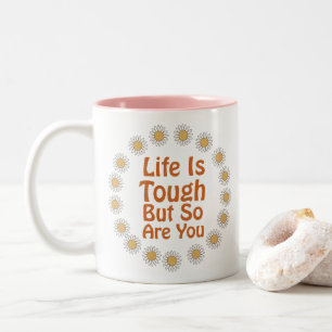 Retro Hippie positives Zitat Zweifarbige Tasse