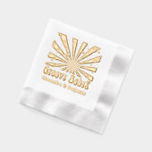 Retro Hippie Psychedelic Groovy Rays Pop Art Servietten Mit Folie (Links)