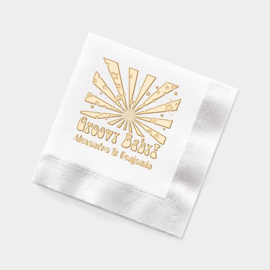 Retro Hippie Psychedelic Groovy Rays Pop Art Servietten Mit Folie (Links)