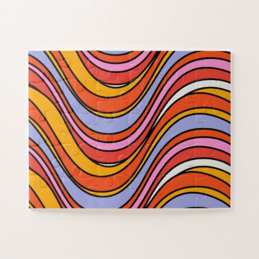 Retro Hippie Psychedelic Wirbel Puzzle (Horizontal)