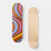 Retro Hippie Psychedelic Wirbel Skateboard (Vorderseite)