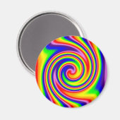 Retro Hippie Rainbow Colors Soft Focus Spiral Magnet (Vorderseite/Rückseite)