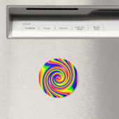 Retro Hippie Rainbow Colors Soft Focus Spiral Magnet (In Situ (Geschirrspüler))
