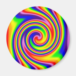 Retro Hippie Rainbow Colors Soft Focus Spiral Magnet