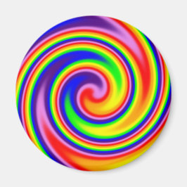 Retro Hippie Rainbow Colors Soft Focus Spiral Magnet
