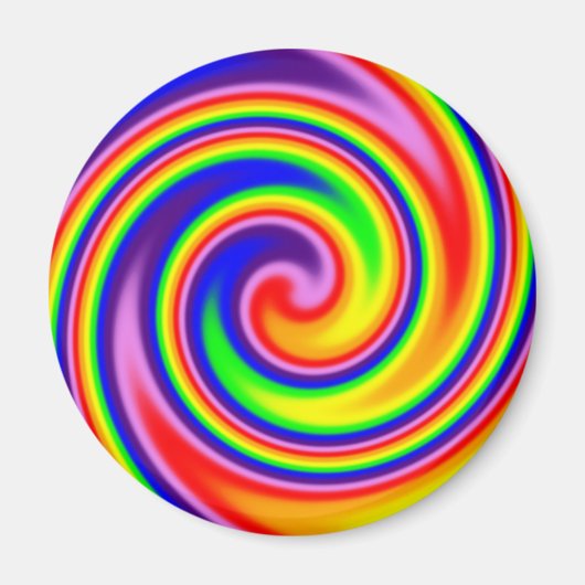 Retro Hippie Rainbow Colors Soft Focus Spiral Magnet (Vorne)