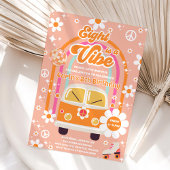 Retro Hippie Rainbow Eight Is A Vibe 8th Birthday Einladung