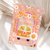 Retro Hippie Rainbow Let's Get Groovy 5th Birthday Einladung