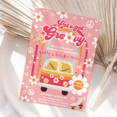 Retro Hippie Rainbow Let's Get Groovy 5th Birthday Einladung