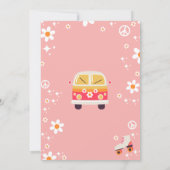 Retro Hippie Rainbow One Groovy Babe 1st Birthday Einladung (Rückseite)