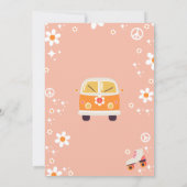 Retro Hippie Rainbow One Groovy Babe 1st Birthday Einladung (Rückseite)