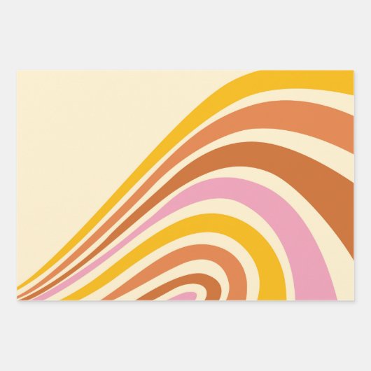 Retro Hippie Rainbow Stripes Groovy 70er Spaß Geschenkpapier Set (Vorderseite 3)