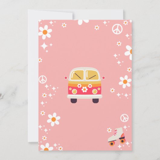 Retro Hippie Rainbow Ten Is A Vibe 10th Birthday Einladung (Rückseite)