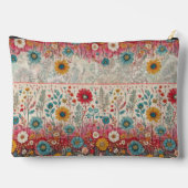 Retro Hippie: Red Garden Zippered Pouch Zubehörtasche (Rückseite)