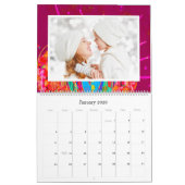 Retro Hippie Red Turquoise Heart Custom 2024 Foto Kalender (Jan 2026)