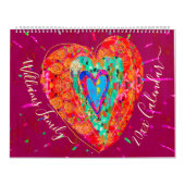 Retro Hippie Red Turquoise Heart Custom 2024 Foto Kalender (Titelbild)