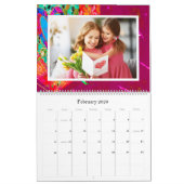 Retro Hippie Red Turquoise Heart Custom 2024 Foto Kalender (Feb 2026)