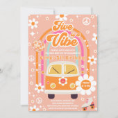 Retro Hippie Regenbogen Fünf ist eine Stimmung 5.  Einladung (Vorderseite)