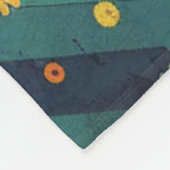 Retro Hippie: Regenbogen und Blume Fleecedecke (Ecke)