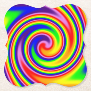 Retro-Hippie-Regenbogenfarben Soft-Fokus-Spiral-Ku Untersetzer